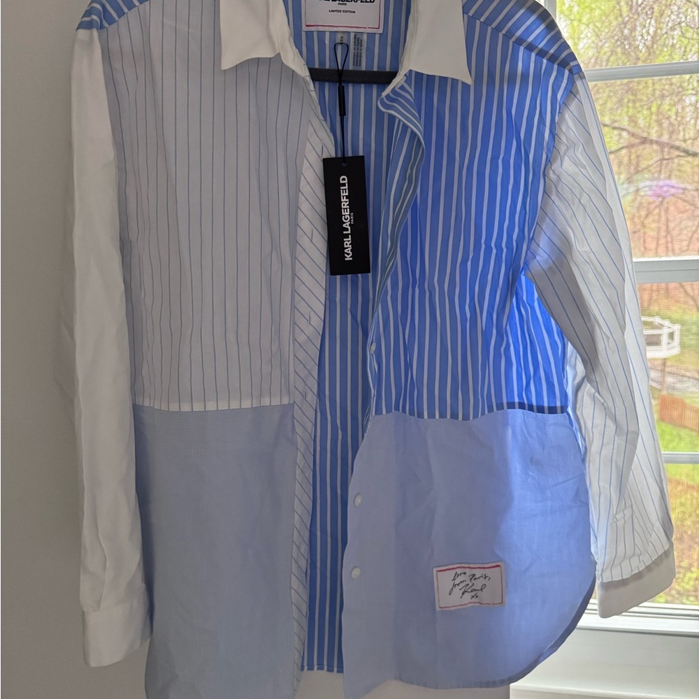 Karl Lagerfeld Blue Striped Shirt
